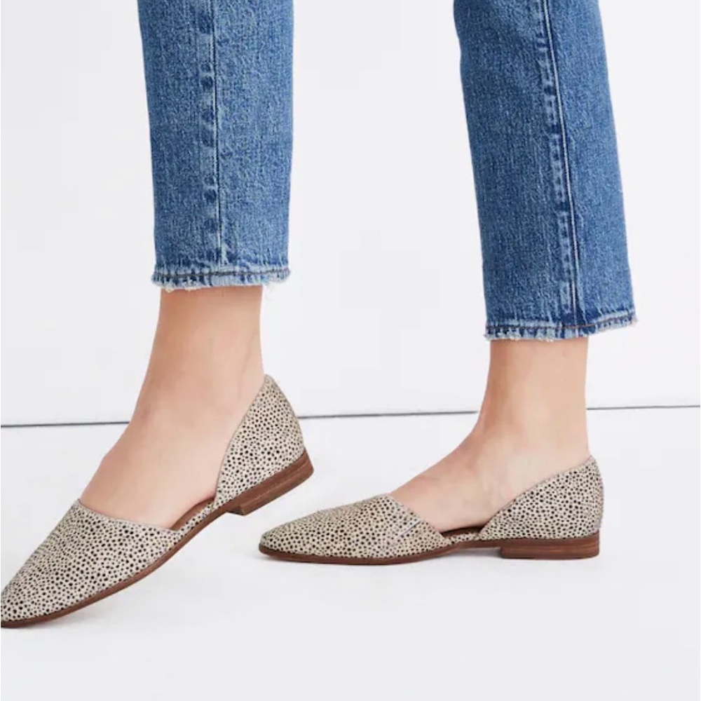 Madewell D'Orsay Pointed Flats in Speckled Beige